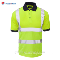 Fluorescent High Visibility Safety Polo Shirt reflective 100% Polyester Birdeye Mesh Breathable Freely Short Sleeve T shirt
